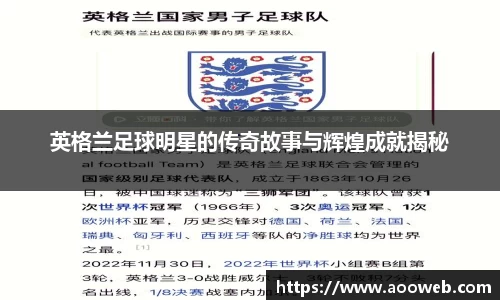 英格兰足球明星的传奇故事与辉煌成就揭秘